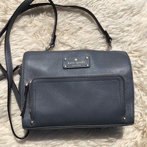 Kate Spade Grey Leather Crossbody bag purse